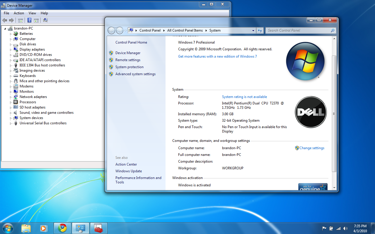Dell Inspiron 1525 Windows 7 Install - Rex Moncrief's ...